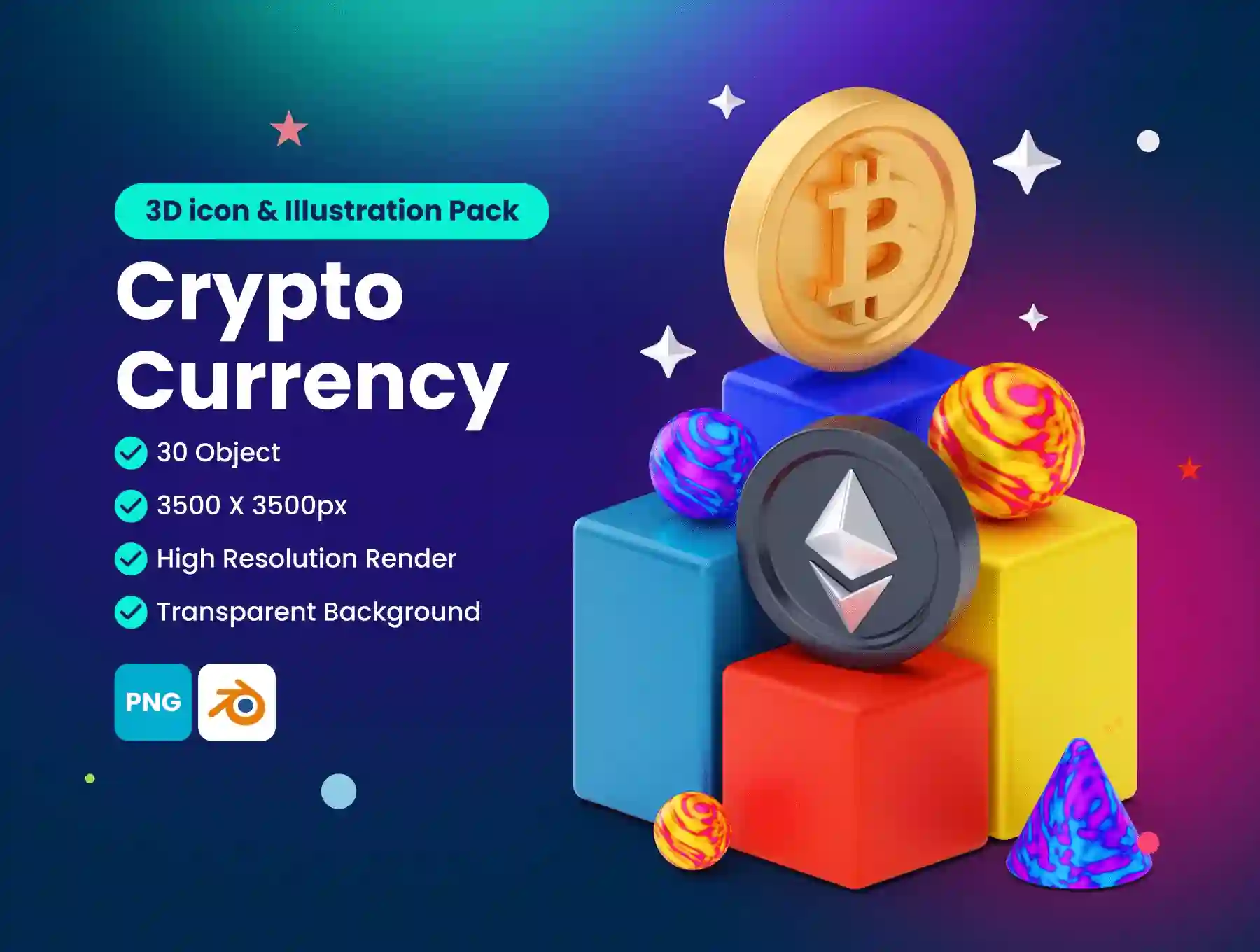 Cryptocurrency 3D Illustration Pack