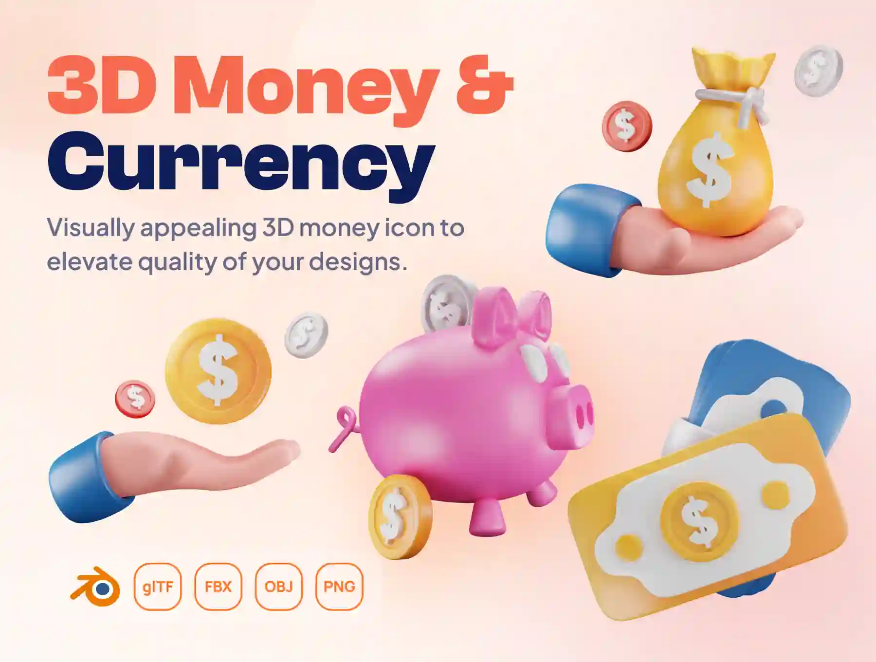 Mony - Money & Currency 3D Icon Set