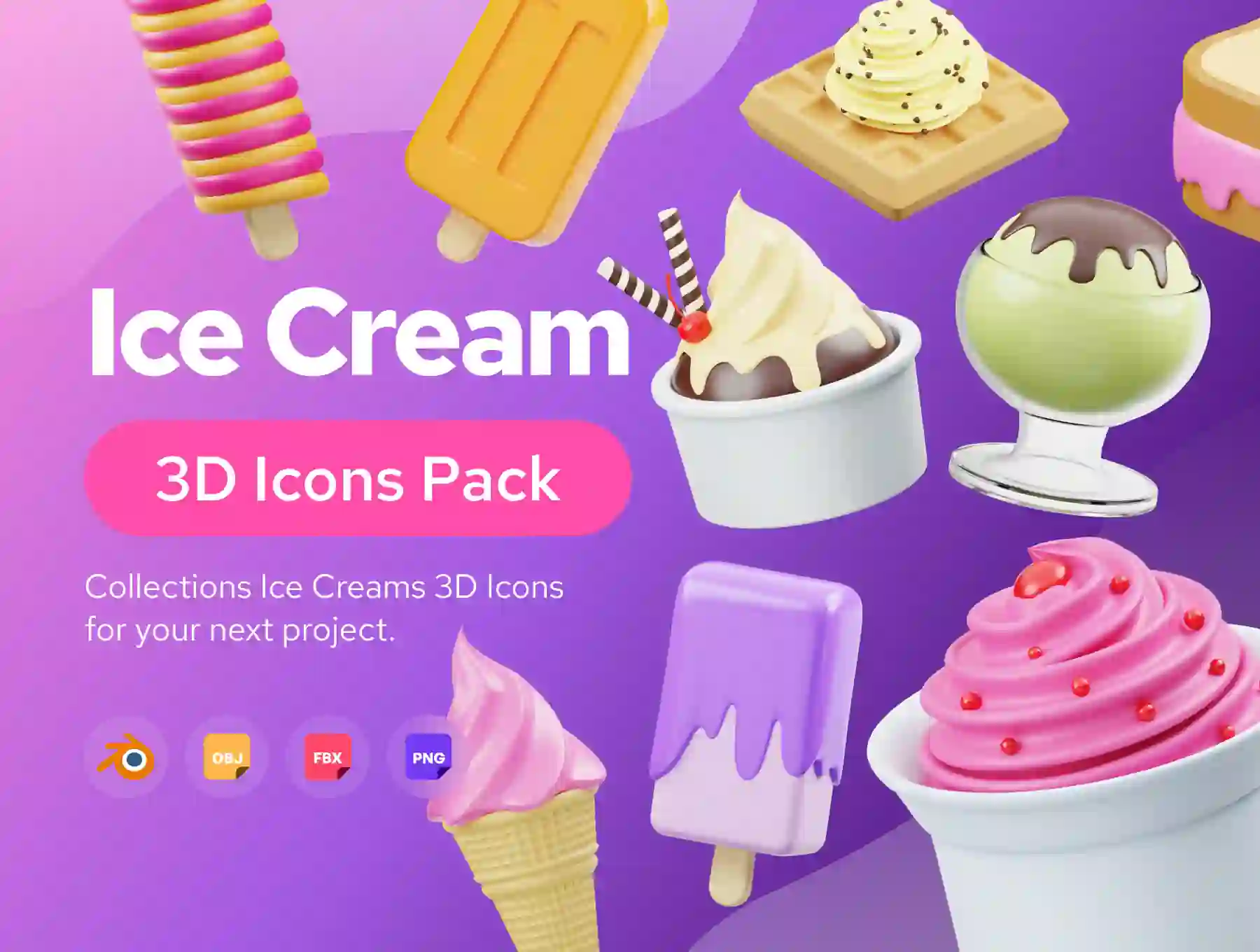 Ice Cream 3D Icon