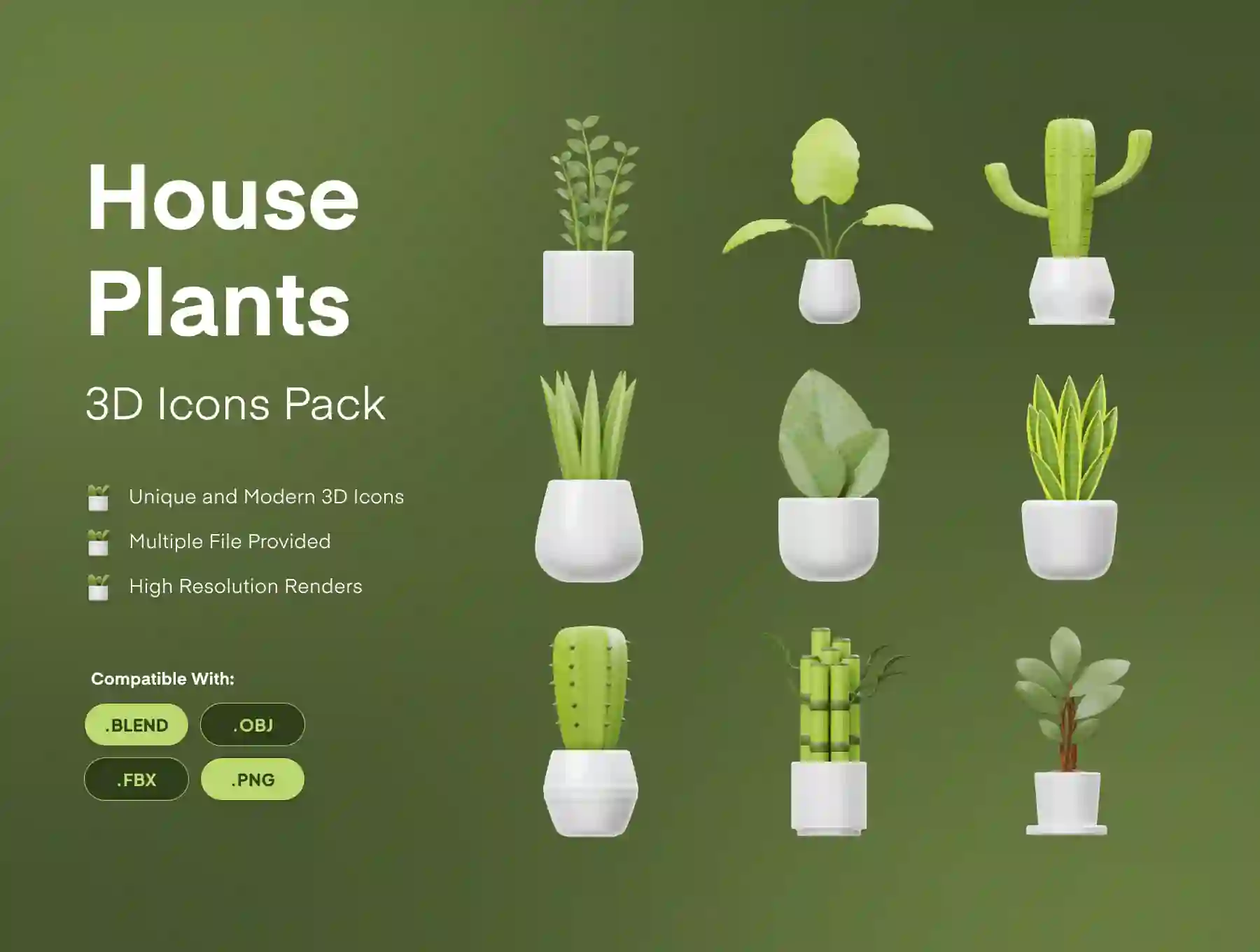 Houseplants 3D Icon