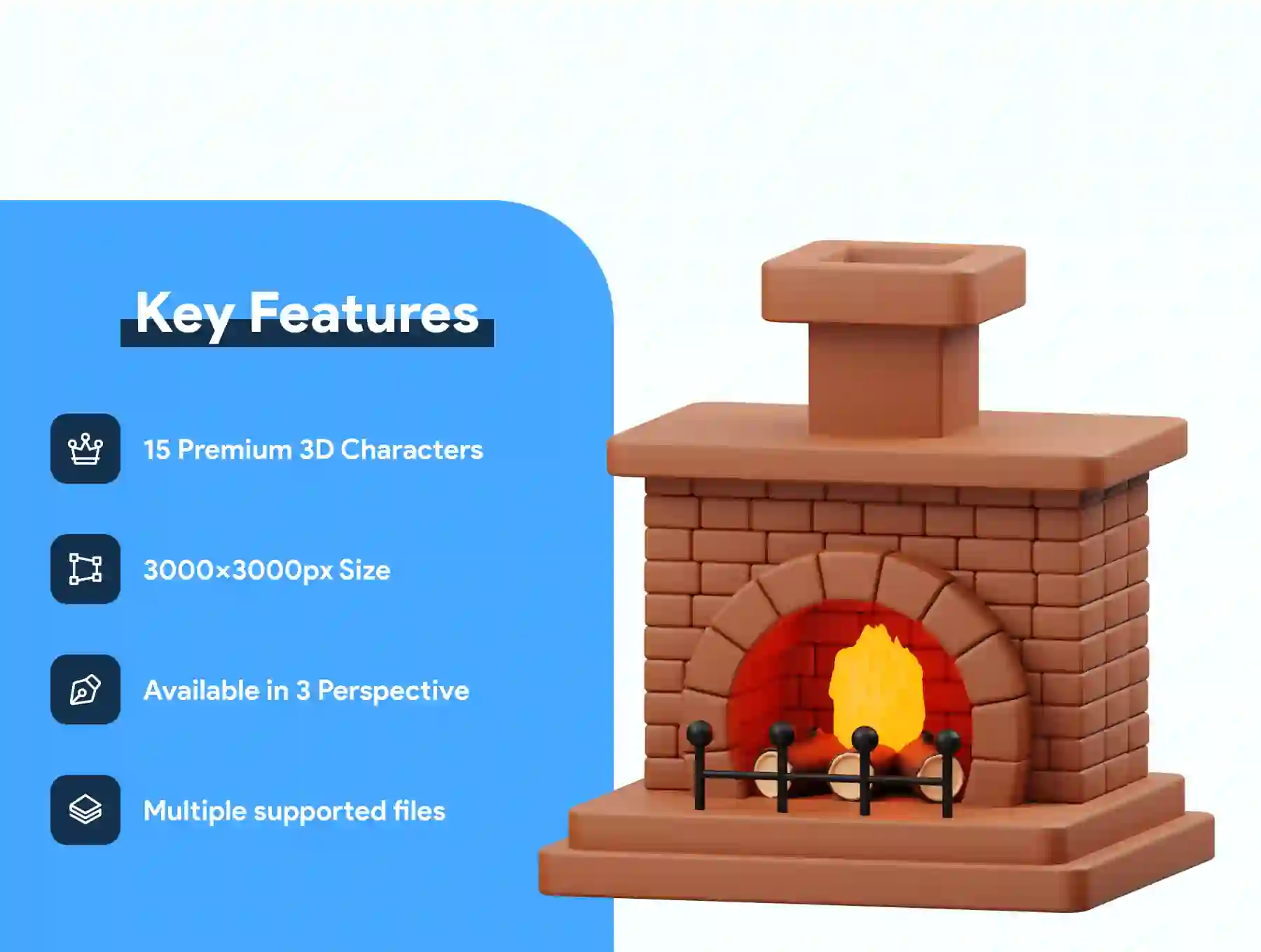 Winter Element Style 3D Icon