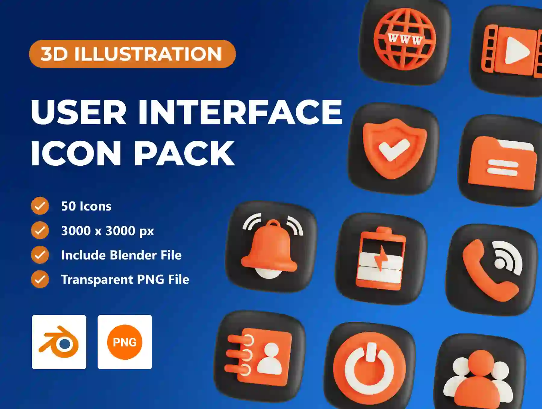 User Interface 3D Icon Pack