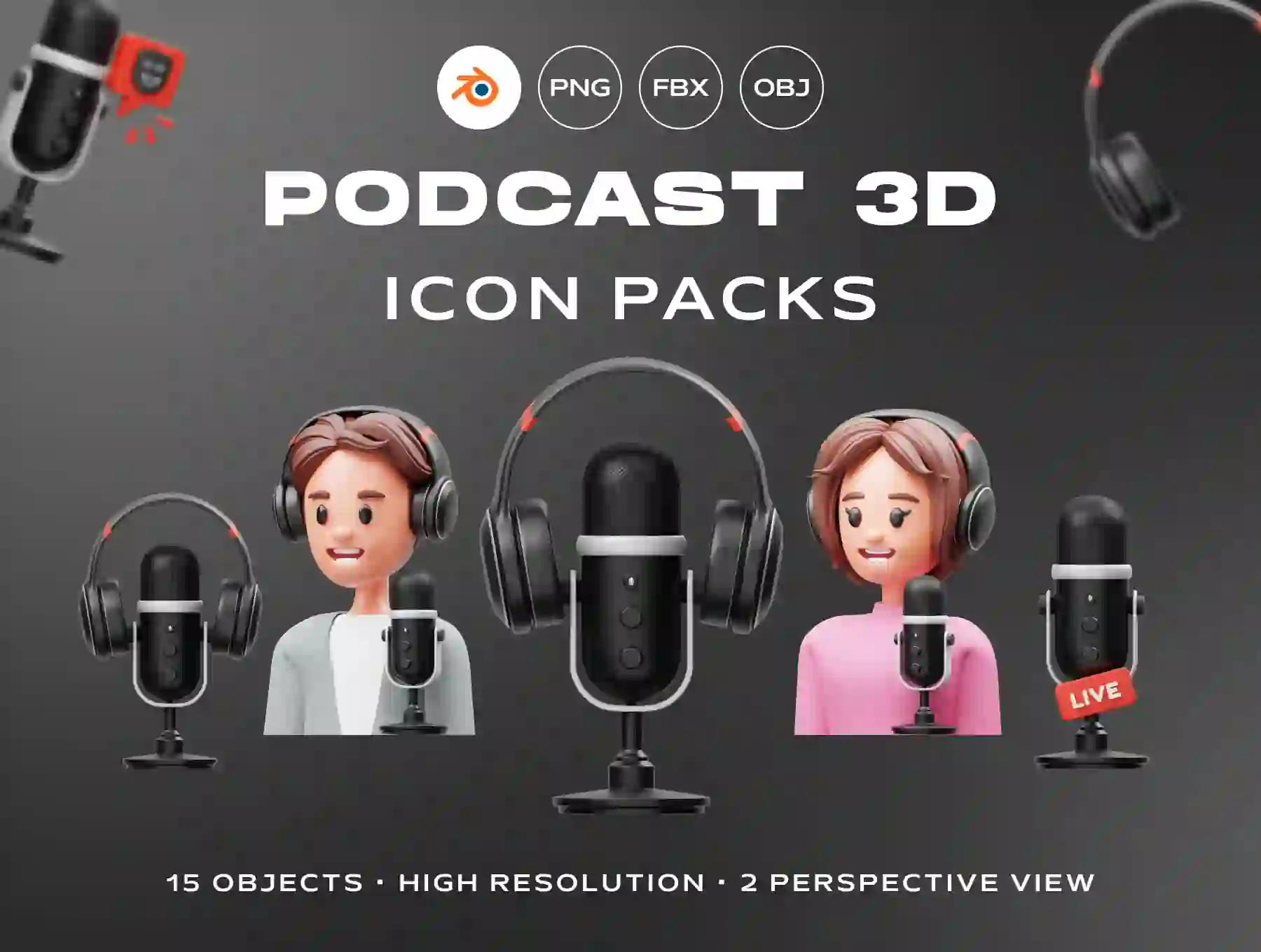 Podcast 3D Icon