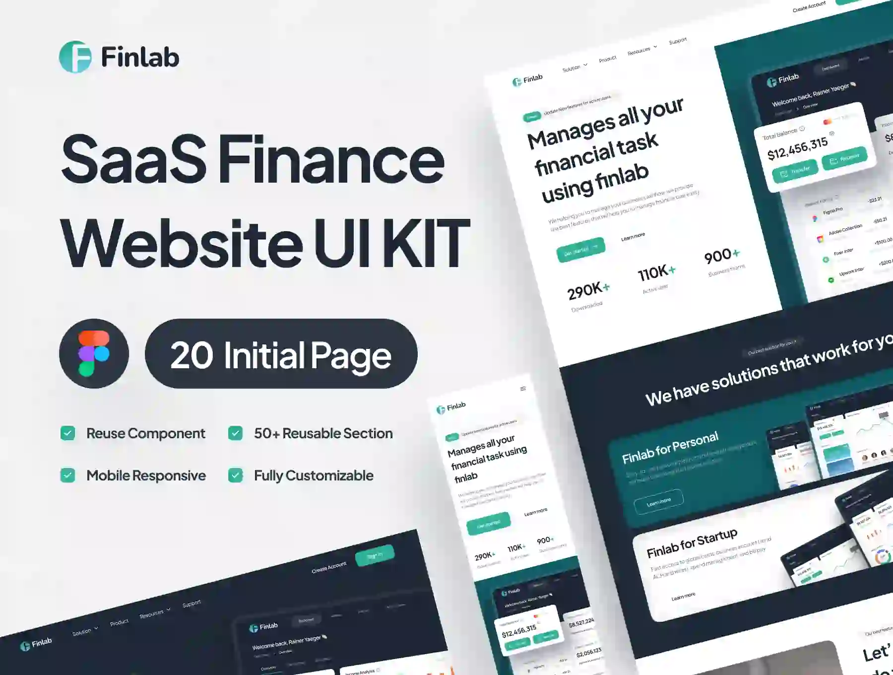 Finlab - SaaS Finance Website UI Kit