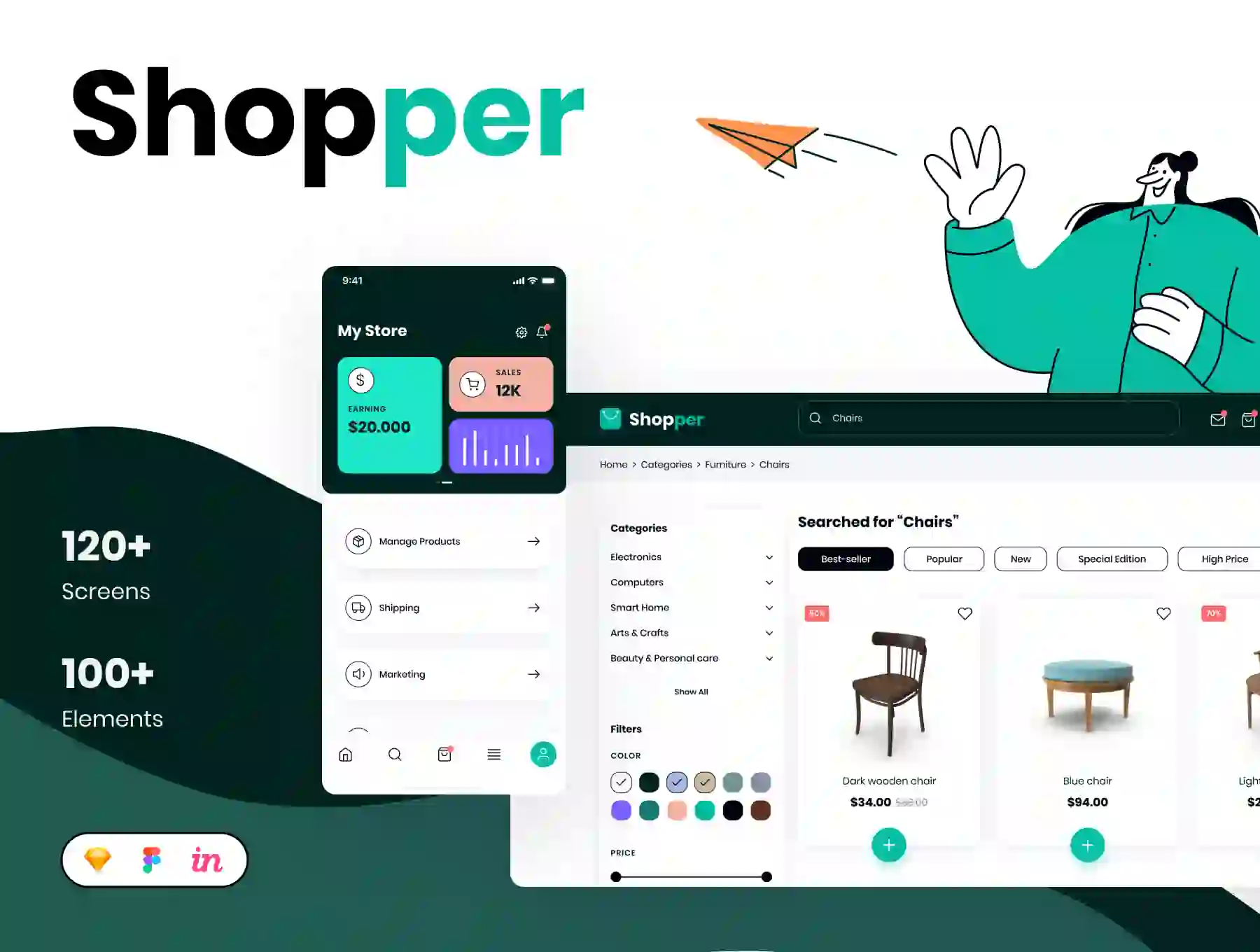 Shopper - Ecommerce Mobile App & Website