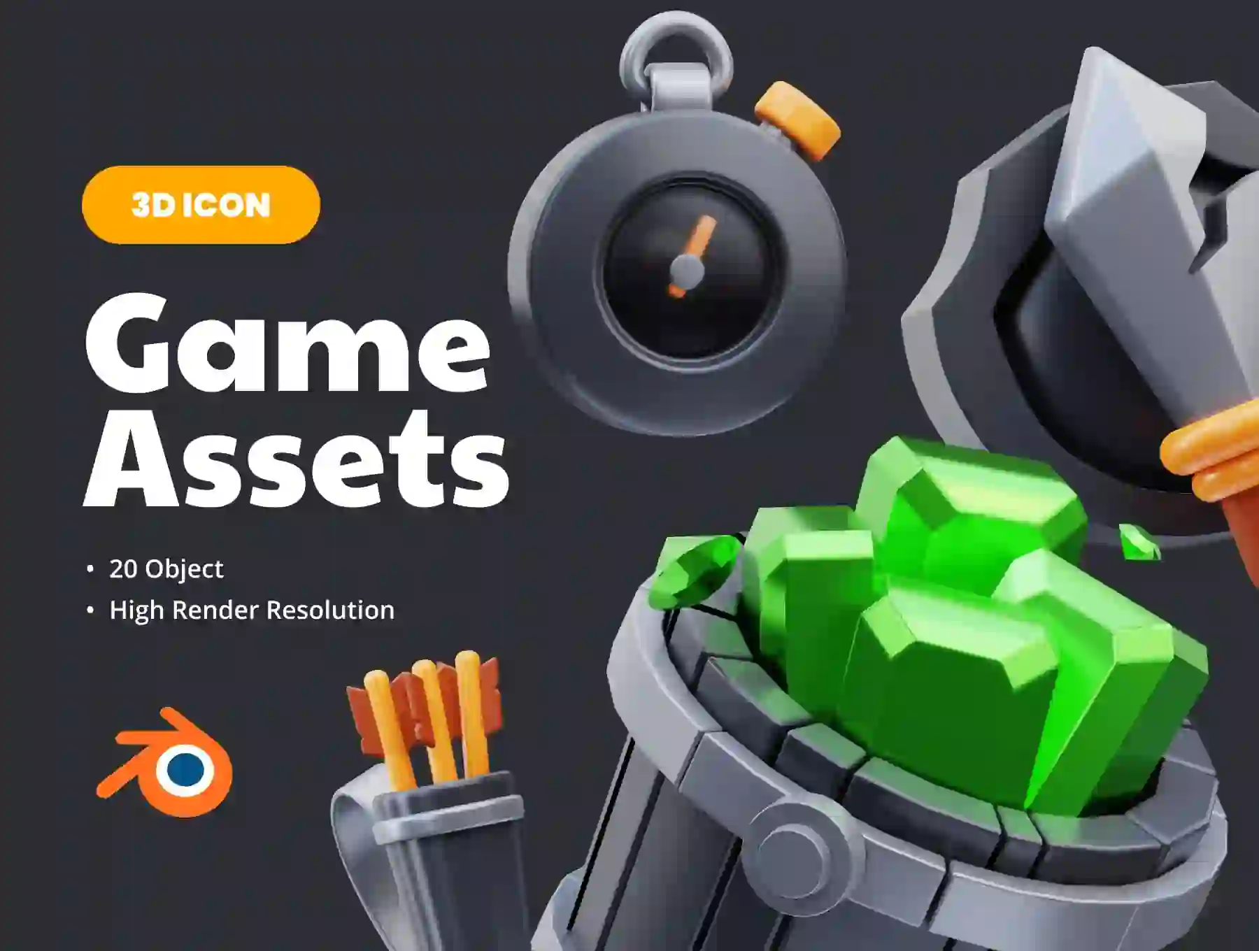 Game Assets 3D Illustration