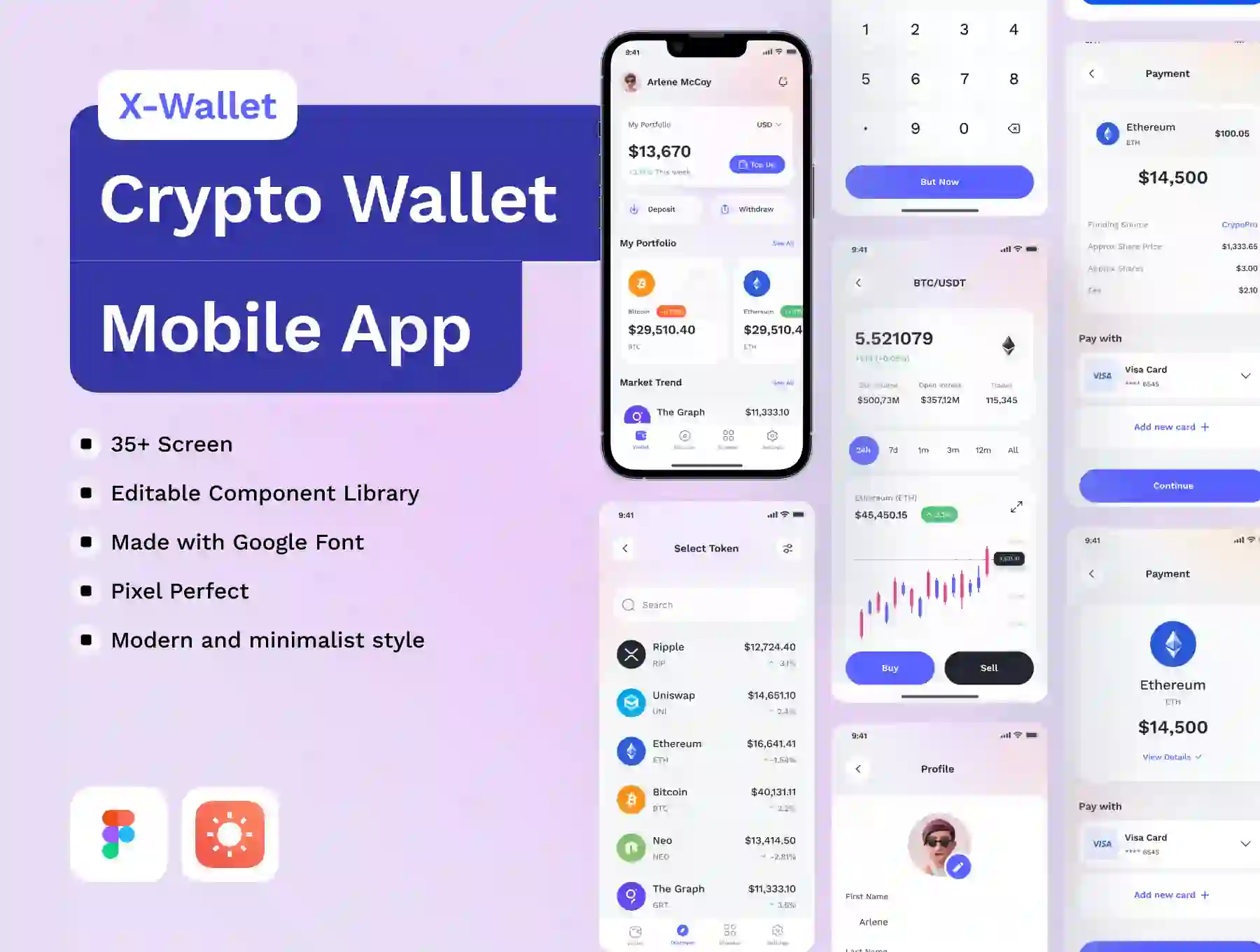 X-Wallet: Crypto Wallet Premium UI Kits App