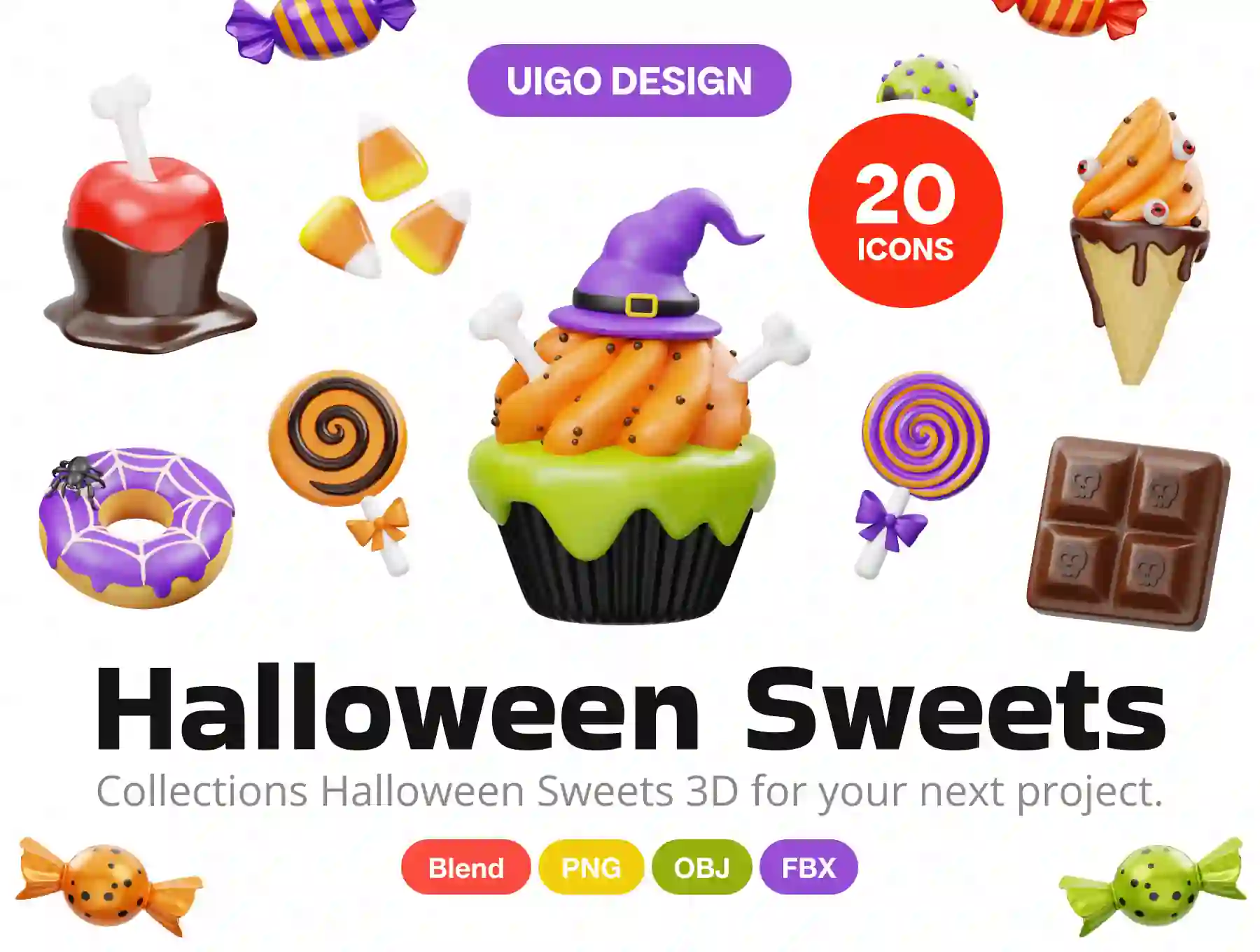 Halloween Sweet Candy Food 3D Icon