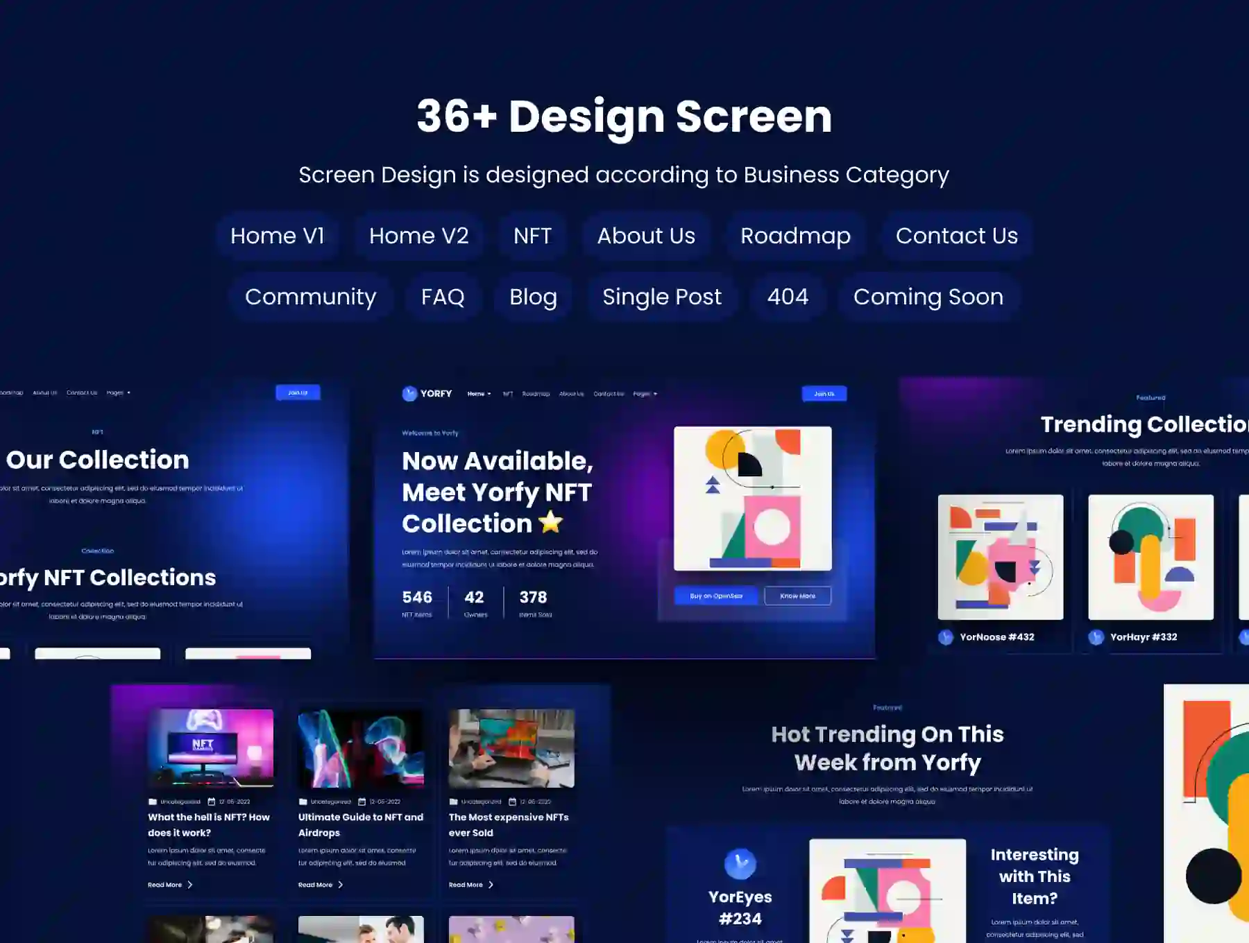 Yorfy NFT Portfolio Website UI Kit