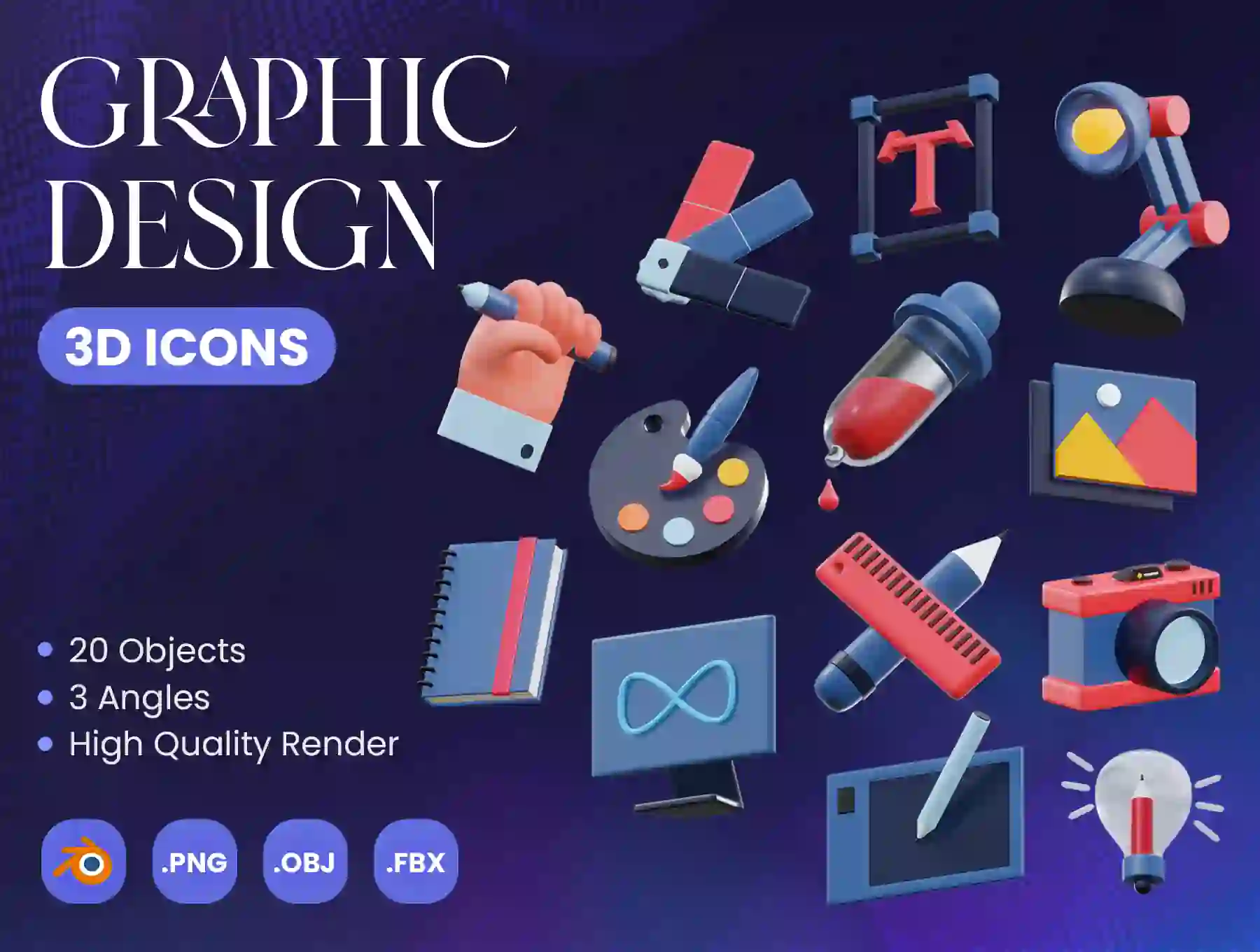 Graphic Design 3D Icons